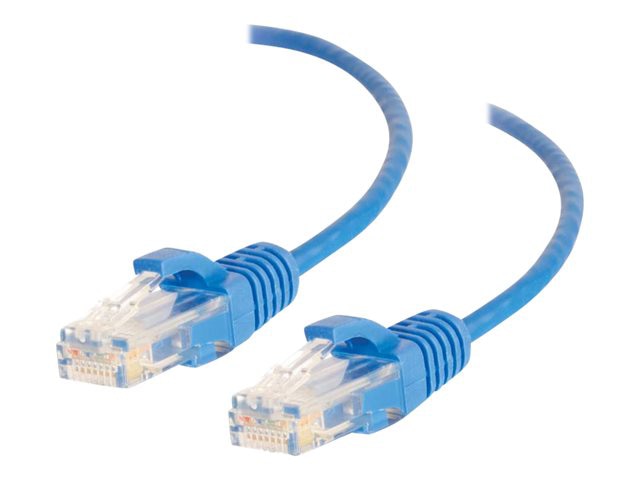 C2G 1ft Cat6 Snagless Unshielded (UTP) Slim Ethernet Cable - Cat6 Network Patch Cable - PoE - Blue