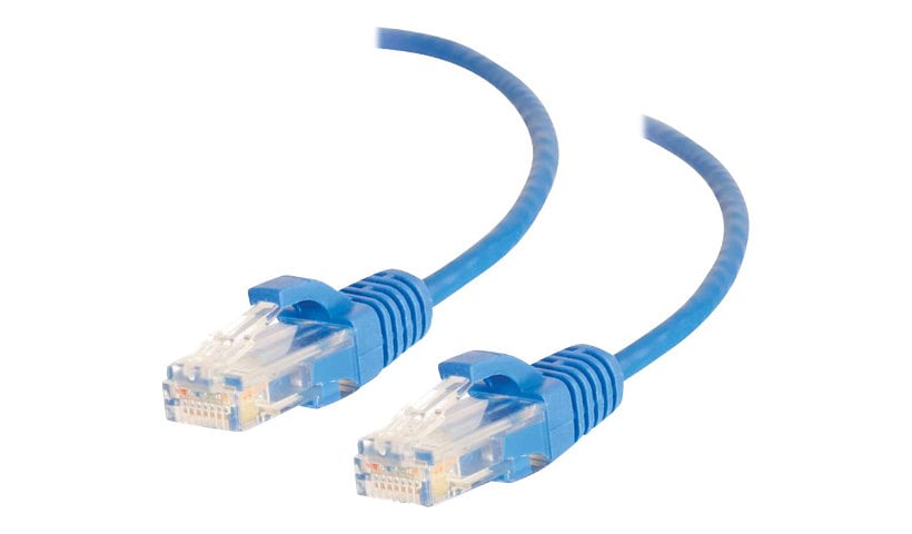 C2G 2ft Cat6 Snagless Unshielded (UTP) Slim Ethernet Cable - Cat6 Network Patch Cable - PoE - Blue