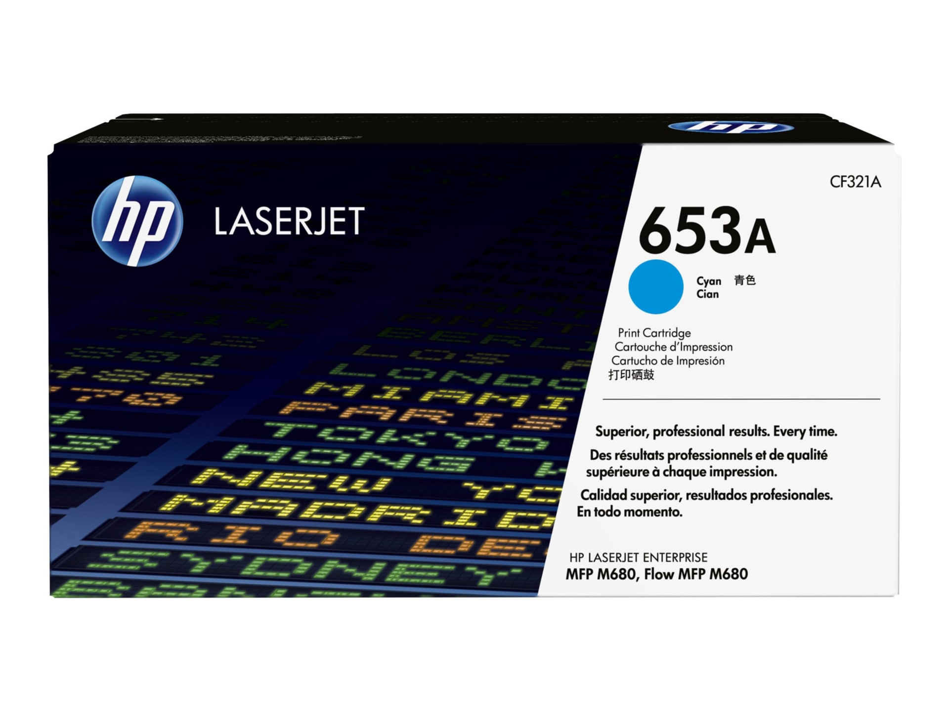 HP 653A (CF321A) Original Laser Toner Cartridge - Single Pack - Cyan - 1 Each