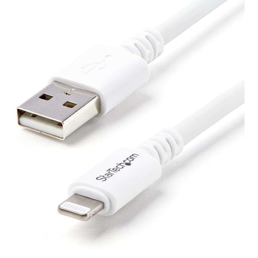 StarTech.com 10 ft Long White Apple Lightning to USB Cable iPhone iPod iPad  - USBLT3MW - USB Cables 