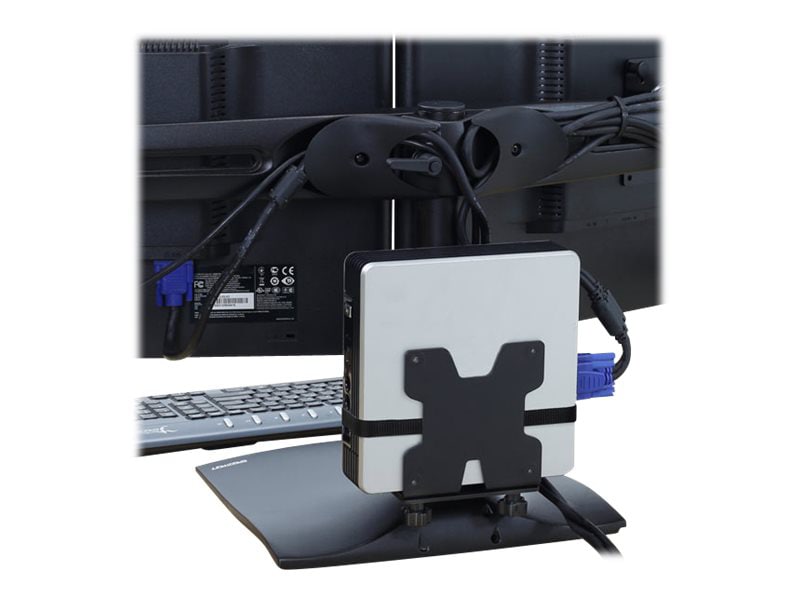 VESA mountable micro PC with lockable cable shroud