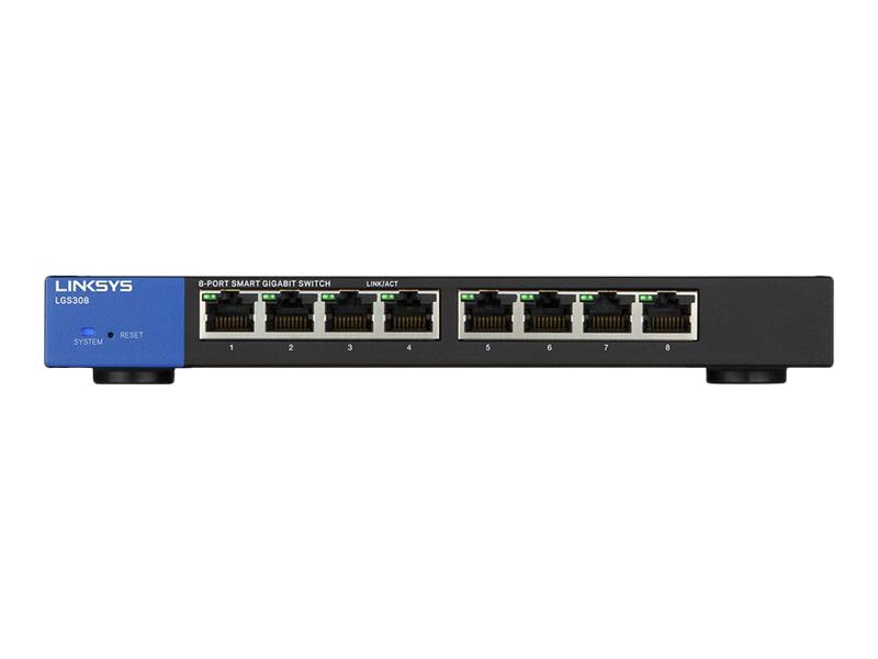 Linksys 8-Port Gigabit Ethernet Smart Switch - Black/Blue