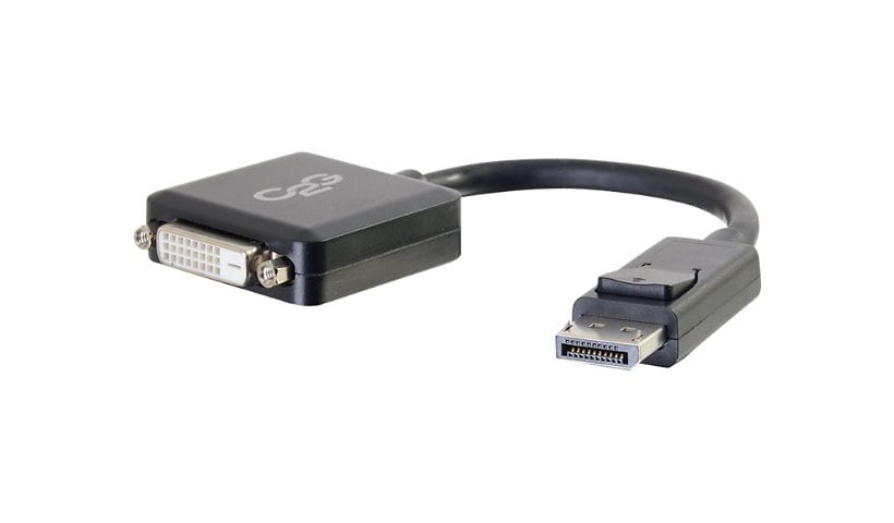 C2G 8in DisplayPort to DVI-D Adapter - DP to DVI D Adapter - Black - M/F - adaptateur vidéo