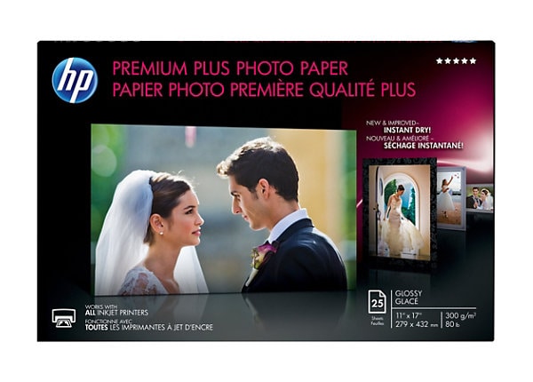 HP Premium Plus Photo Paper - photo paper - 25 sheet(s) - Ledger - 300 g/m²