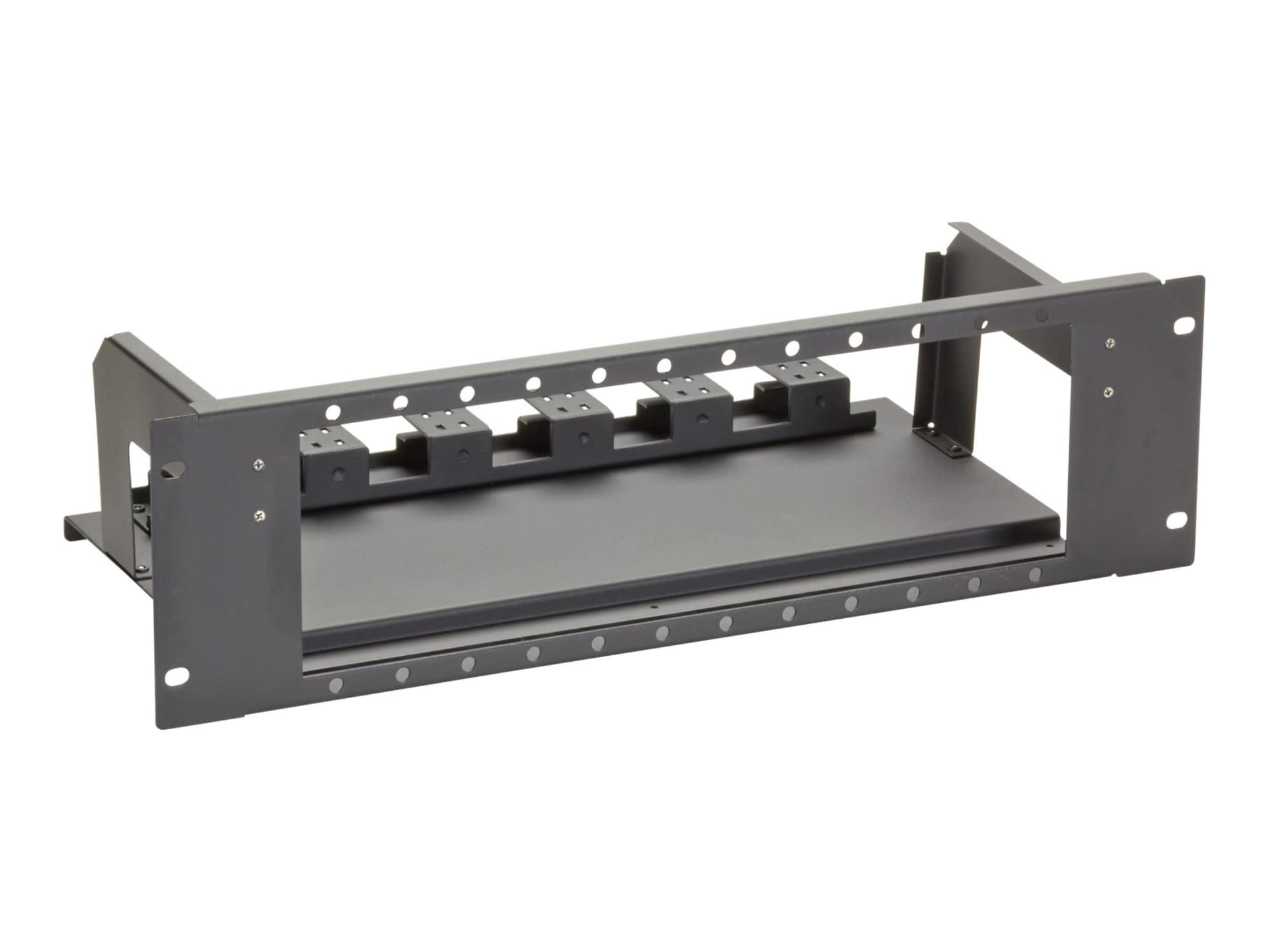 Black Box Universal Fiber Patch Panel 12 Vertical LGX Slots - rack shelf - 3U - TAA Compliant