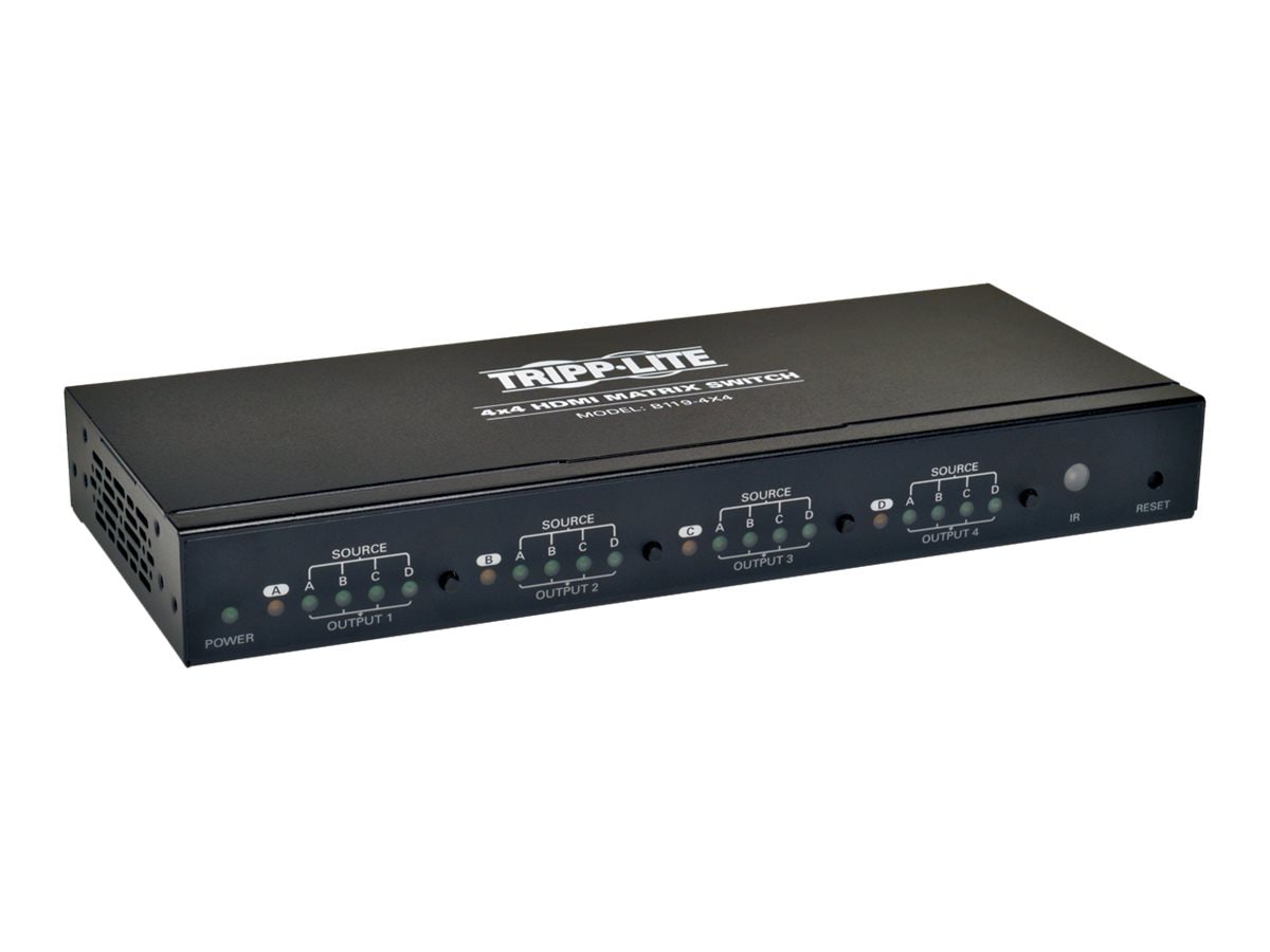 Tripp Lite 4x4 HDMI Matrix Video Switch Splitter with Audio and RS232 TAA - video switch - TAA Compliant