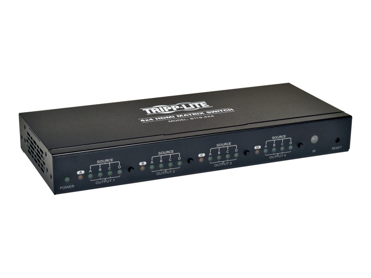 Eaton Tripp Lite series 4x4 HDMI Matrix Video Switch Splitter with Audio and RS232 TAA - video switch - TAA Compliant