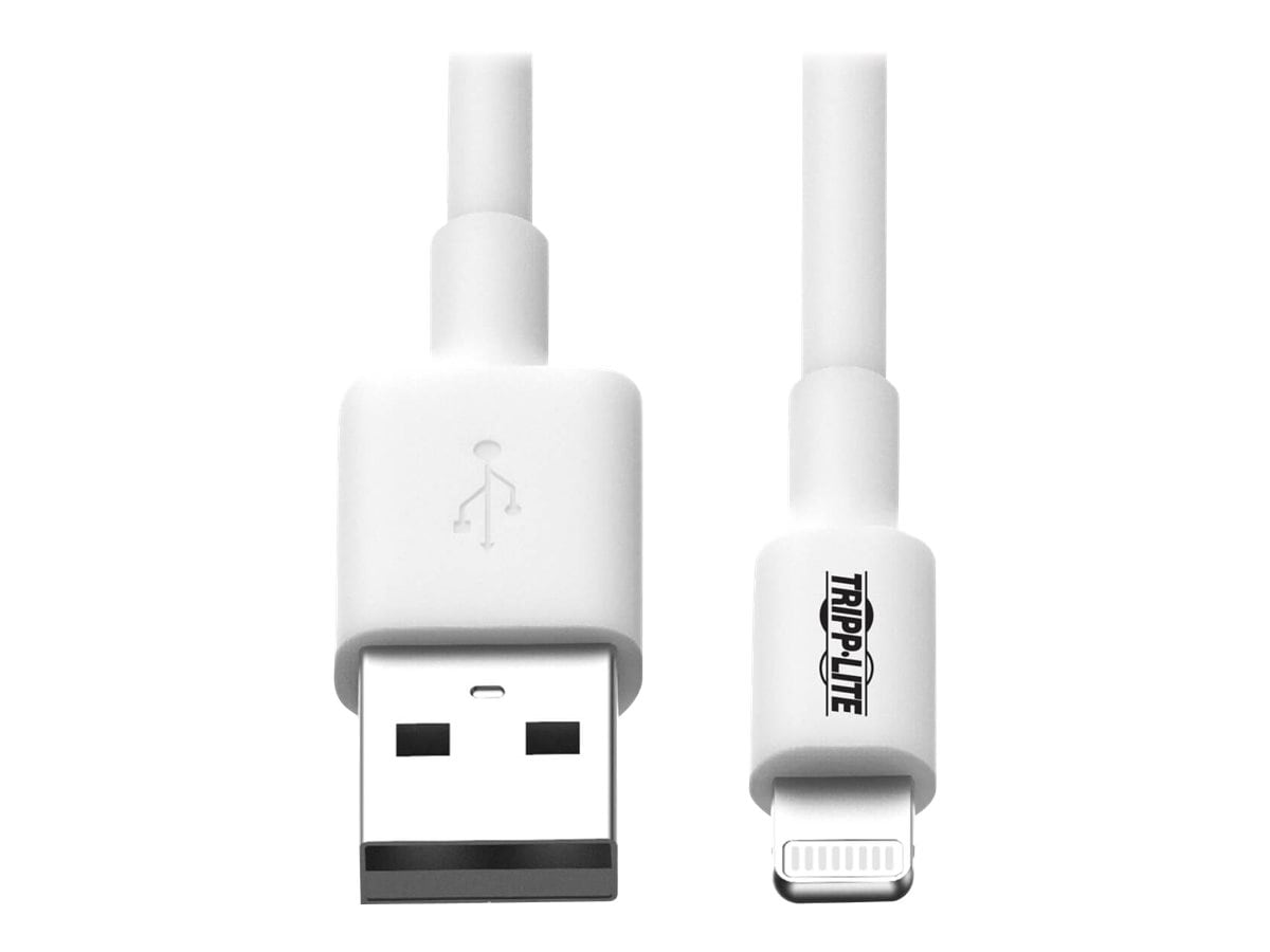 Tripp Lite 6ft Lightning Cable for Apple Iphone / Ipad White 6' - data / power cable Lightning / USB - - M100-006-WH - USB Cables - CDWG.com
