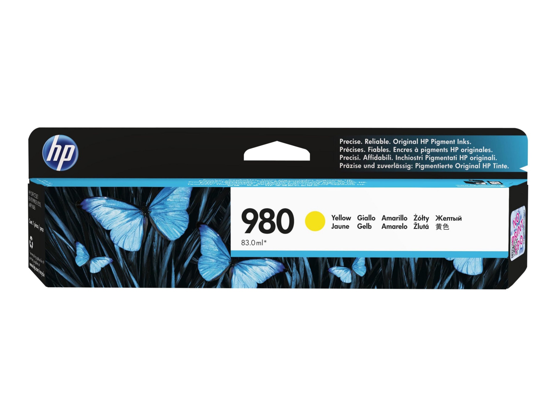 HP 980 (D8J09A) Original Inkjet Ink Cartridge - Single Pack - Yellow - 1 Each