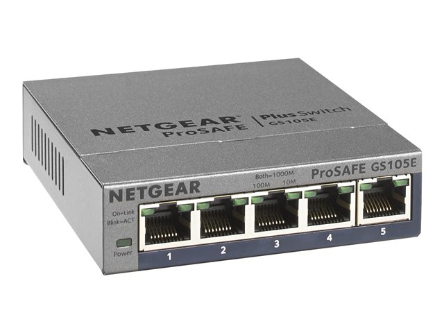 Netgear ProSafe Plus Switch, 5-Port Gigabit Ethernet