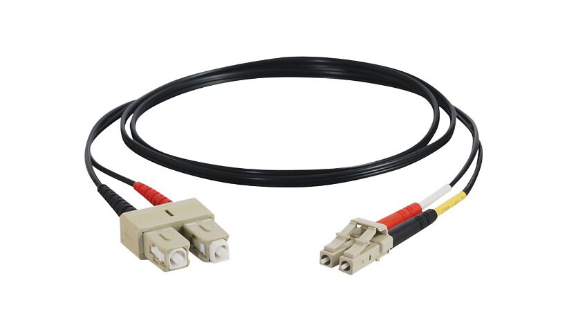 C2G 10m LC-SC 62.5/125 OM1 Duplex Multimode PVC Fiber Optic Cable - Black -