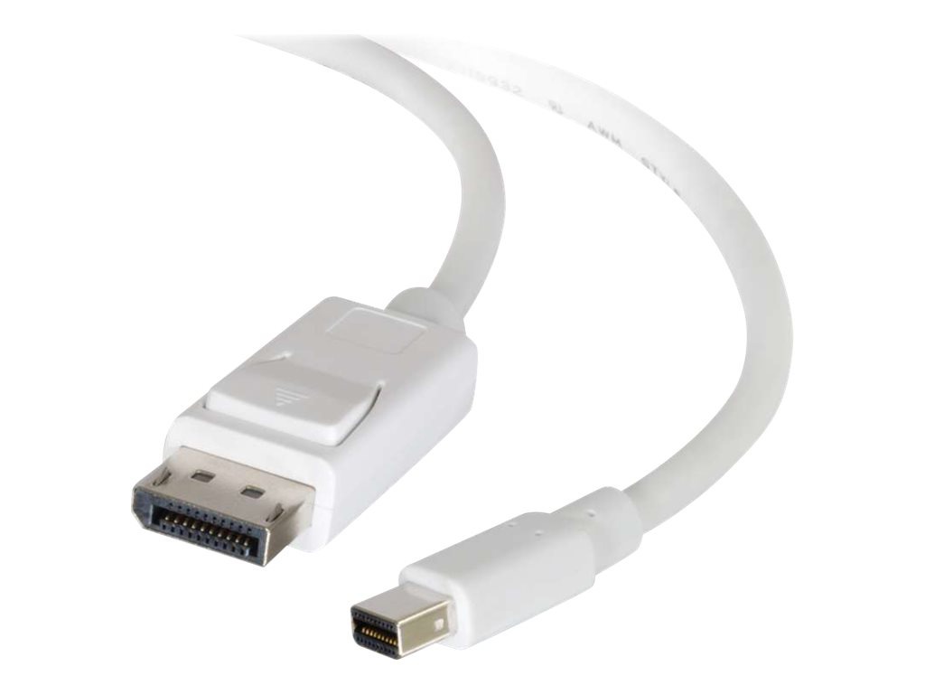 C2G 6ft 4K Mini DisplayPort to DisplayPort Cable - 4K 30Hz - White - M/M