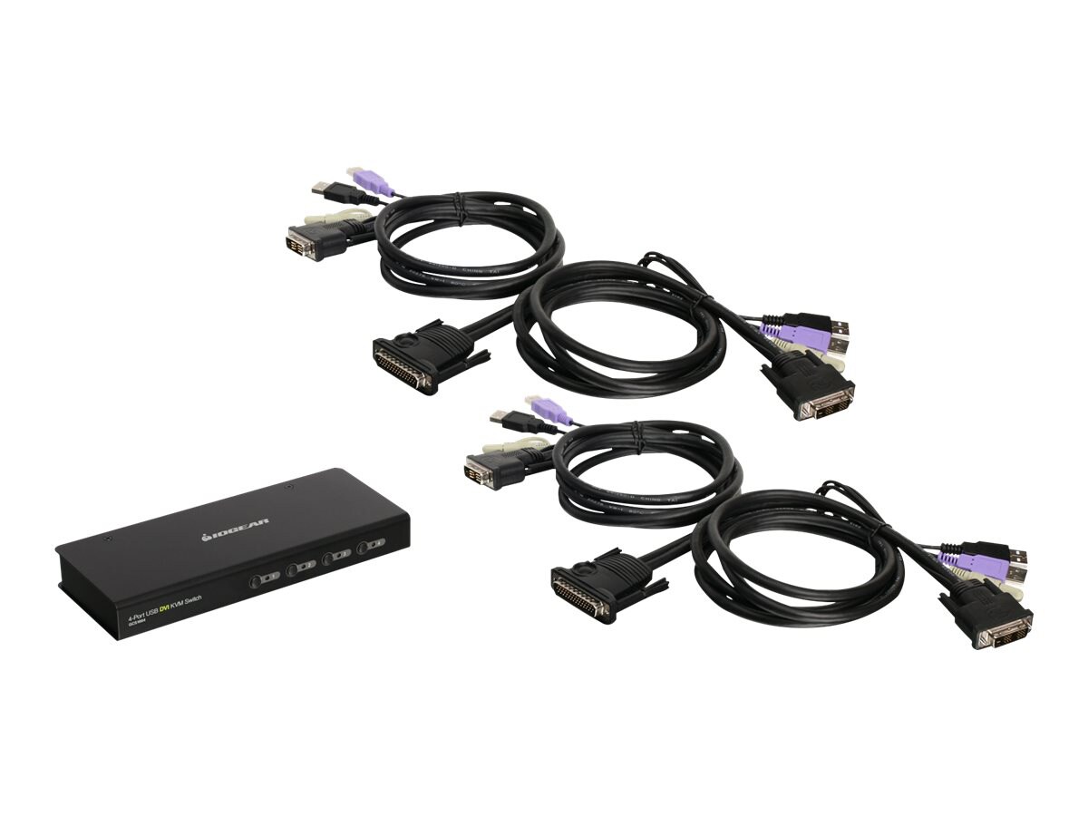 IOGEAR 4-Port USB DVI KVM Switch GCS1004 - KVM switch - 4 ports