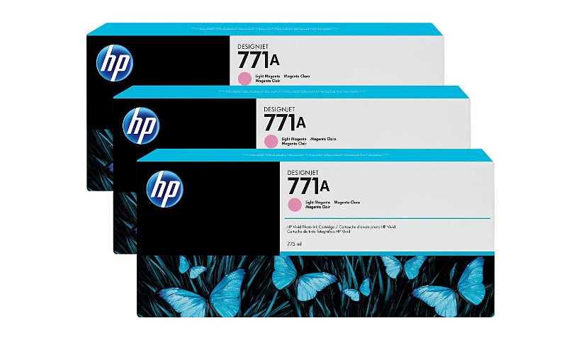 HP 771A Original Inkjet Ink Cartridge - Light Magenta - 3 / Pack