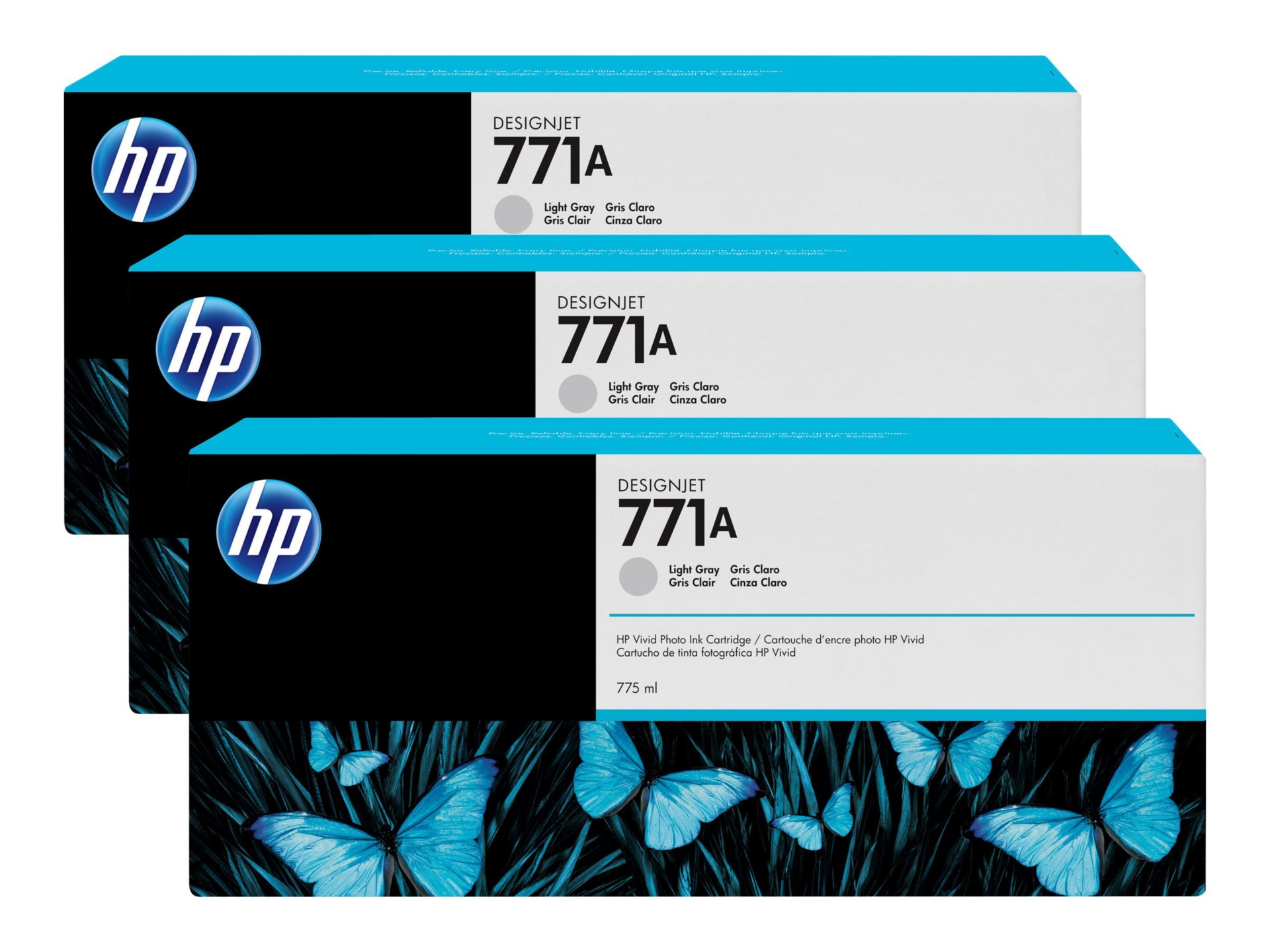 HP 771A Original Inkjet Ink Cartridge - Light Gray - 3 / Pack