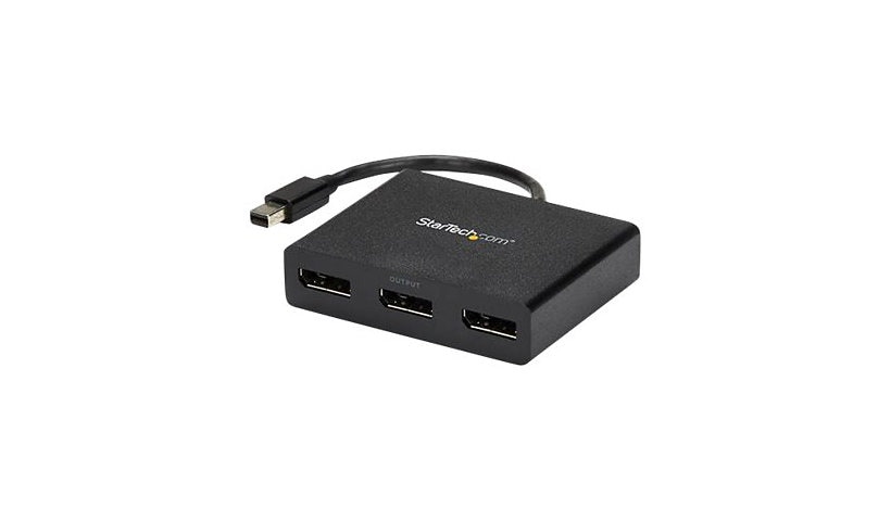 StarTech.com 3-Port Multi Monitor Adapter, Mini DisplayPort 1.2 to DP MST Hub, Video Splitter for Extended Desktop Mode,