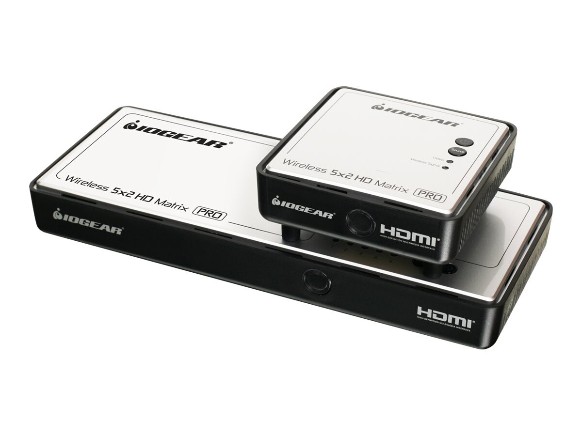 IOGEAR Long Range Wireless 5 x 2 HDMI Matrix PRO - wireless video/audio ext