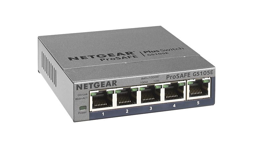 NETGEAR Plus GS105Ev2 - switch - 5 ports - unmanaged