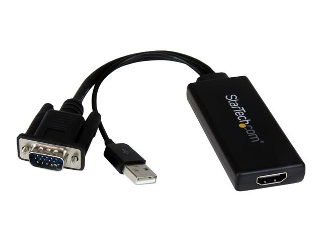 StarTech.com VGA to HDMI Adapter with USB Audio & Power - Portable VGA to HDMI Converter - 1080p