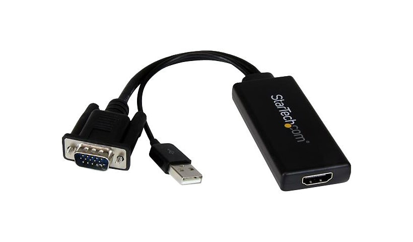 StarTech.com VGA to HDMI Adapter with USB Audio & Power - Portable VGA to HDMI Converter - 1080p