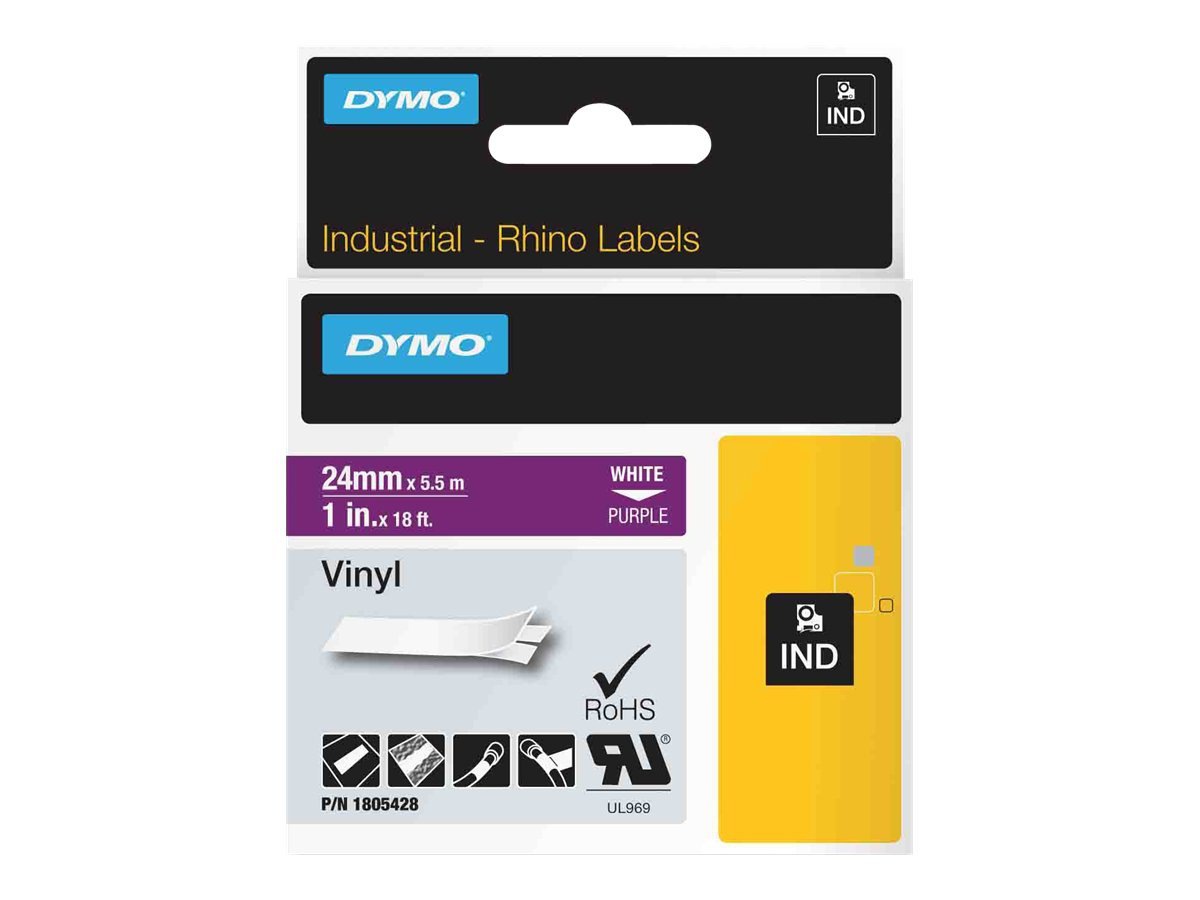 DYMO Rhino Coloured Vinyl - tape - 1 roll(s) - Roll (1 in x 18 ft)