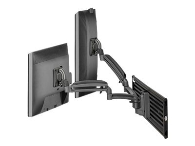 Chief Kontour K1S Dynamic Slatwall Dual Monitor Mount - Adjustable Arm - For 10-30 Inch Monitors - Black