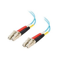 C2G 15m LC-LC 10Gb 50/125 OM3 Duplex Multimode Fiber Cable - Aqua