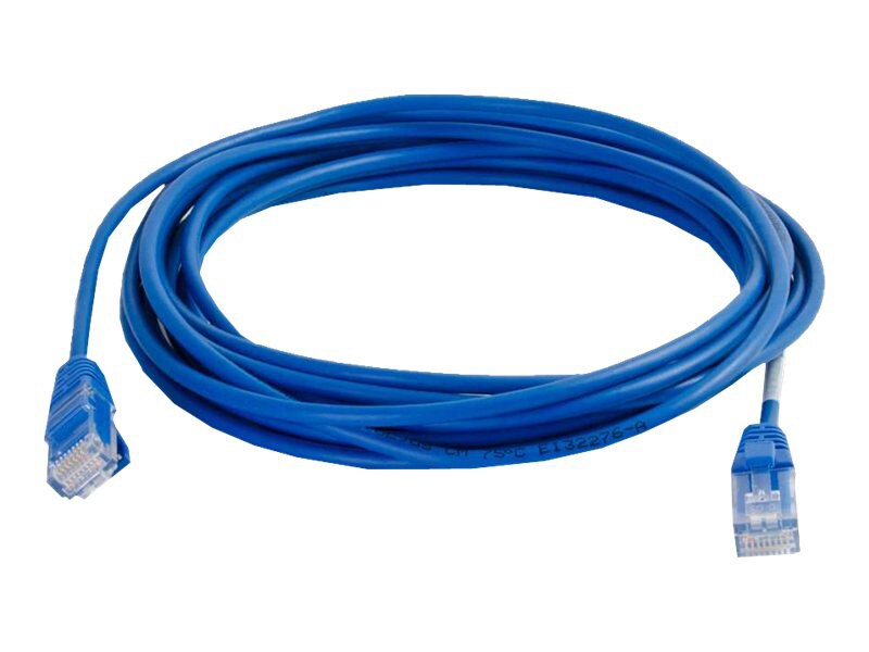 C2G 1.5" Slim Snagless Unshielded Cat 5e Network Ethernet Cable - Blue
