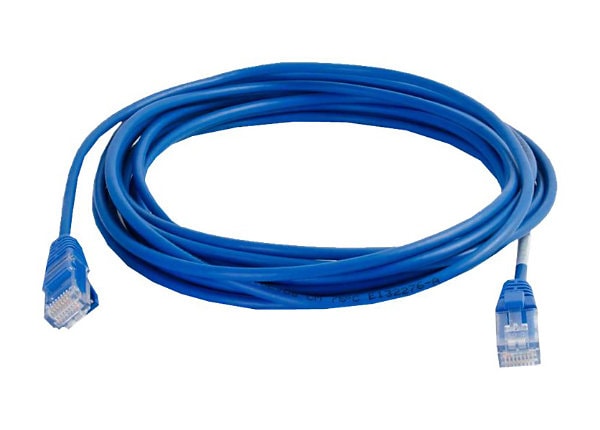 C2G 7' CAT5e Snagless Unshielded Slim Ethernet Network Patch Cable - Blue