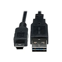 Eaton Tripp Lite Series Universal Reversible USB 2.0 Converter Adapter Cable (Reversible A to 5Pin Mini B M/M), 1 ft.