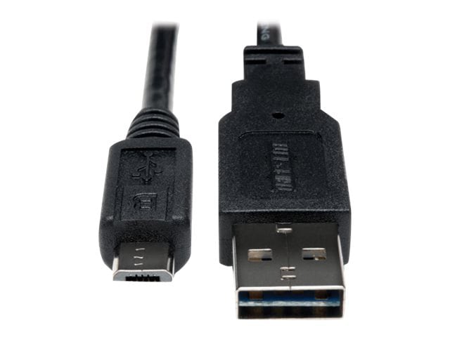 Eaton Tripp Lite Series Universal Reversible USB 2.0 Cable (Reversible A to 5Pin Micro B M/M), 1 ft. (0.31 m) - USB