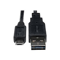 Eaton Tripp Lite Series Universal Reversible USB 2.0 Cable (Reversible A to 5Pin Micro B M/M), 6-in. (15.24 cm) - USB