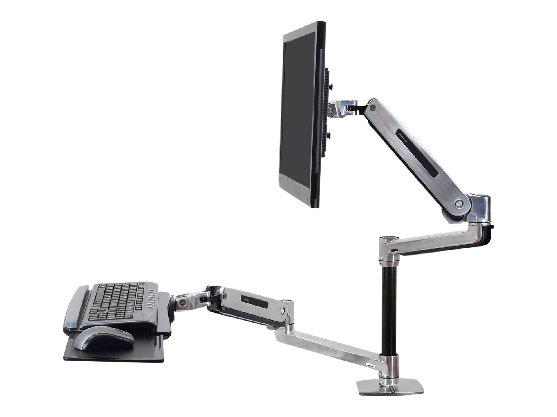 Ergotron WorkFit-LX - standing desk converter - polished aluminum