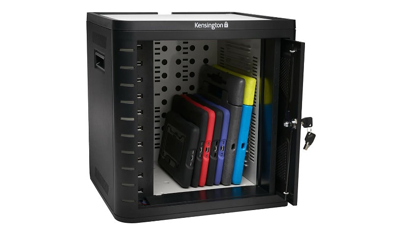 Kensington Charge & Sync Cabinet, Universal Tablet cabinet unit - for 10 tablets - black
