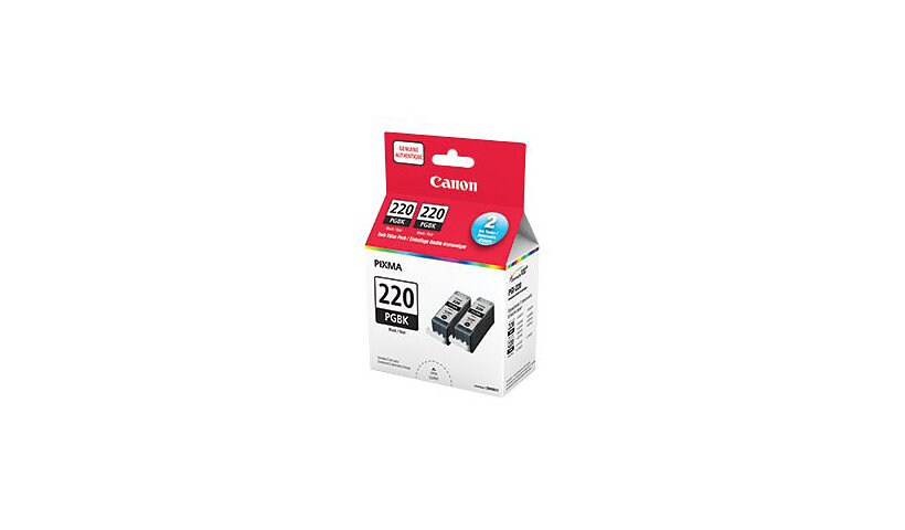 Canon PGI-220 Black Twin Pack - 2-pack - black - original - ink tank