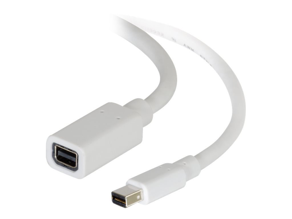 C2G 10ft Mini DisplayPort Extension Cable White Male to Female Thunderbolt2