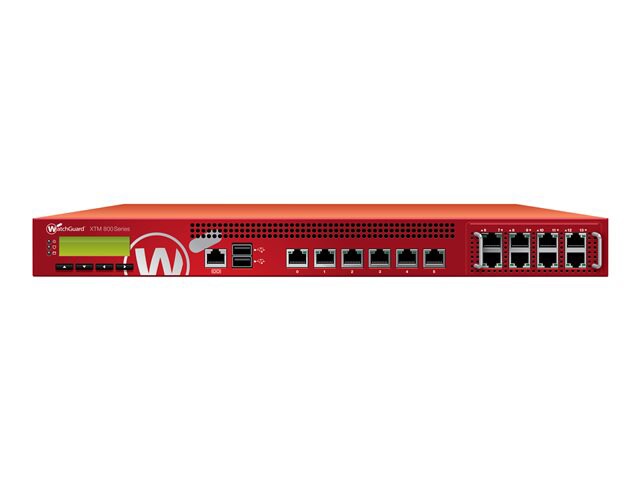 WatchGuard XTM 800 Series 850 Security Bundle - security appliance - with 1 year Gateway AV/IPS, Application Control,