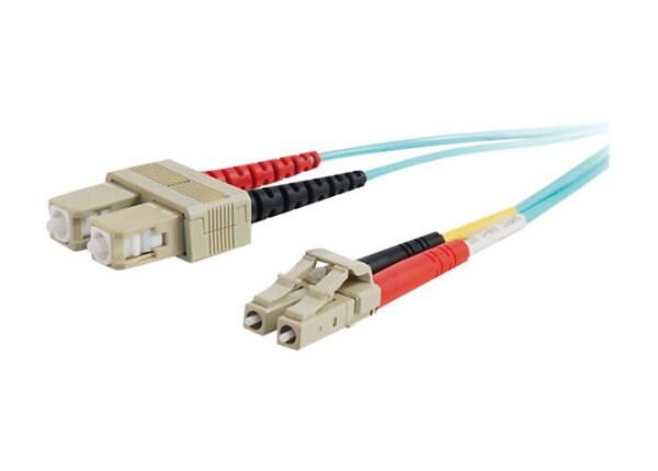 C2G 4m LC-SC 10Gb 50/125 Duplex Multimode OM3 Fiber Cable - Aqua - 13ft - network cable - 4 m - aqua