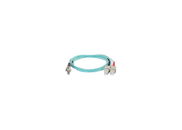 C2G 3m LC-SC 50/125 Duplex Multimode OM4 Fiber Cable - Aqua - 10ft - patch cable - 3 m - aqua