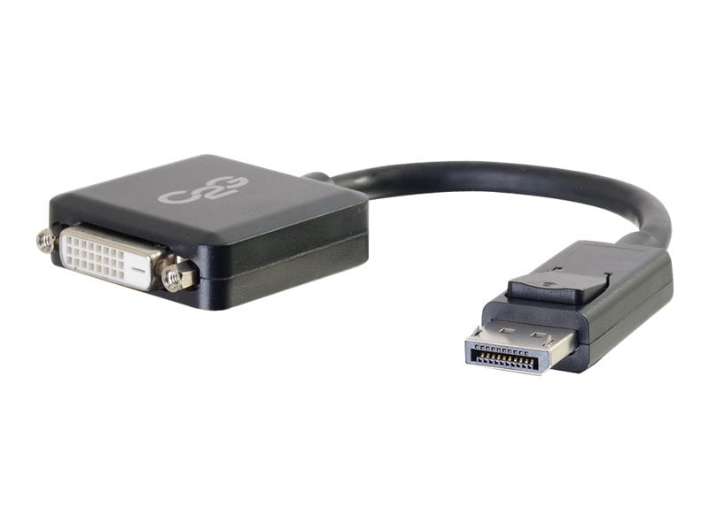 C2G 8in DisplayPort to DVI-D Adapter - DP to DVI D Adapter - Black - M/F