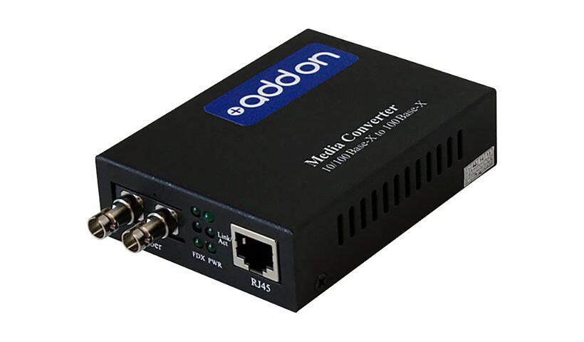 AddOn 1Gbs 1 RJ-45 to 1 ST Media Converter - fiber media converter - GigE