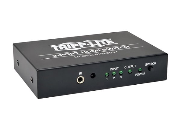 Tripp Lite 3-Port HDMI Video Switch 3 to 1 w/ IR Remote 1080p Resolution - video/audio switch - 3 ports