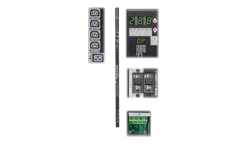 Tripp Lite PDU 3-Phase Switched 240V/230V/220V 28.8kW C13 C19 Vertical 0URM