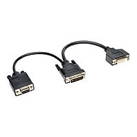 Tripp Lite 6in DVI Digital Y Splitter Cable DVI-I M to DVI-D F and HD15 F 6" - DVI adapter - 5.9 in