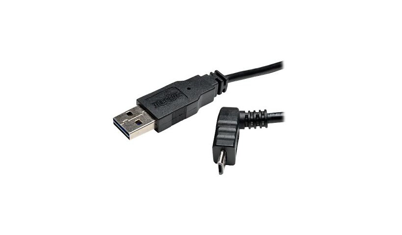 Tripp Lite 6ft USB 2.0 High Speed Cable Reversible A to Up Angle 5Pin Micro B M/M 6' - USB cable - Micro-USB Type B to