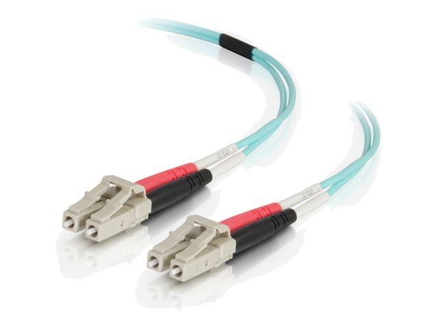C2G 1m LC-LC 50/125 OM4 Duplex Multimode Fiber Cable - Aqua