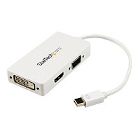 StarTech.com Travel A/V Adapter: 3-in-1 Mini DisplayPort to VGA DVI or HDMI Converter - White