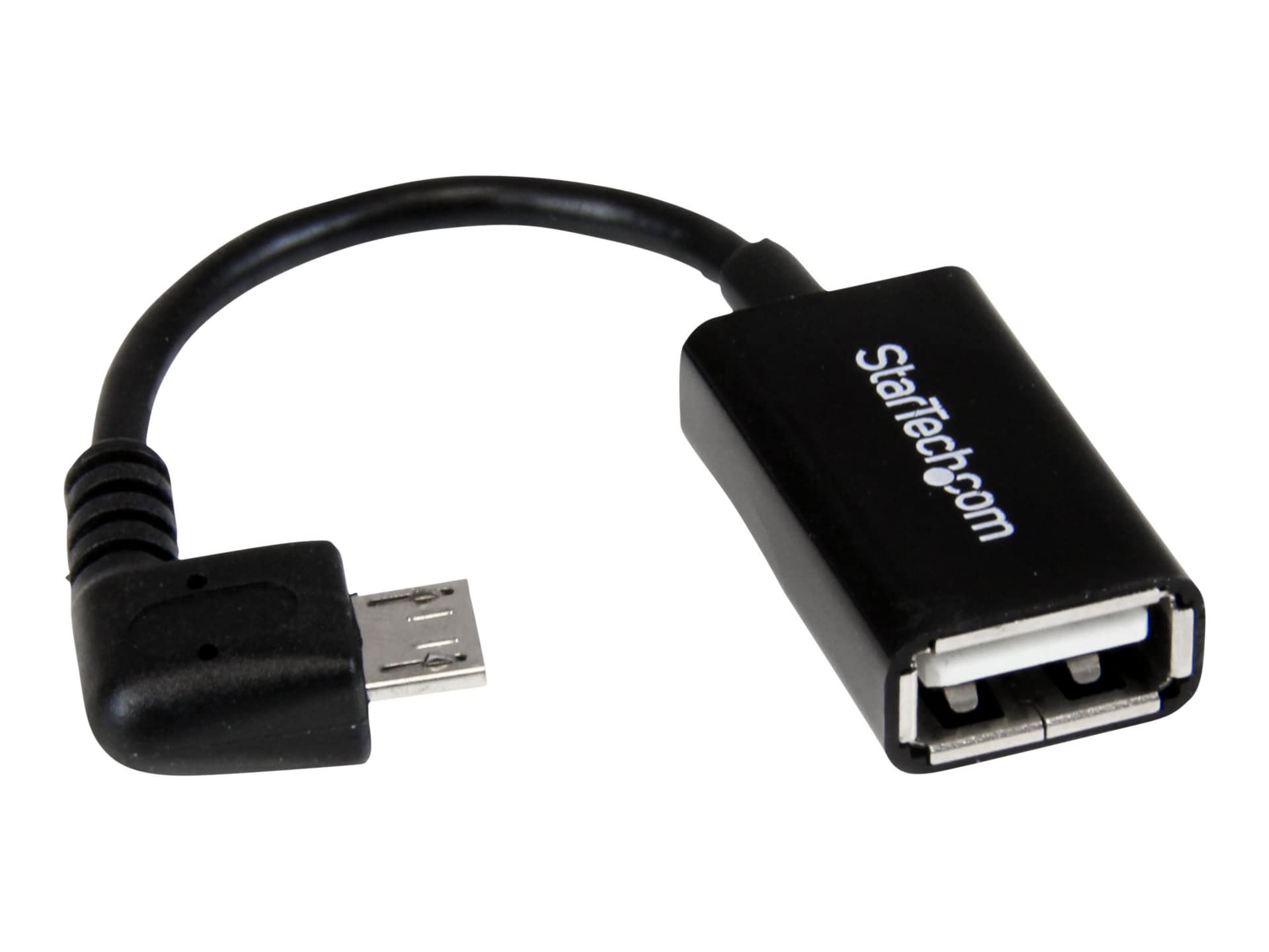 5in Right Angle Micro USB to USB OTG Host Adapter M/F