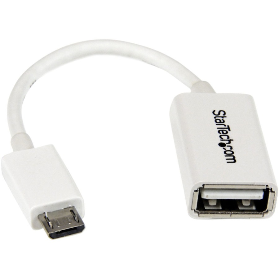StarTech 5in White Micro USB to USB OTG Host Adapter M/F