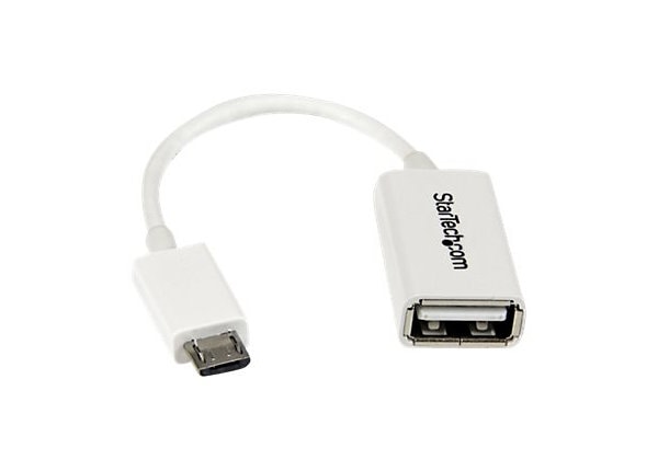 StarTech.com 5in White Micro USB to USB OTG Host Adapter M/F